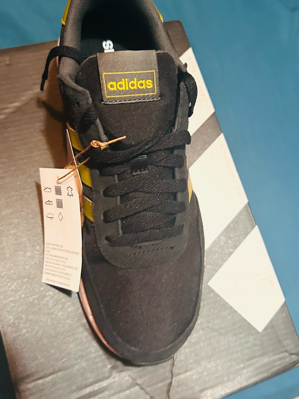 adidas Black and Yellow Low-Top Casual Sneakers
